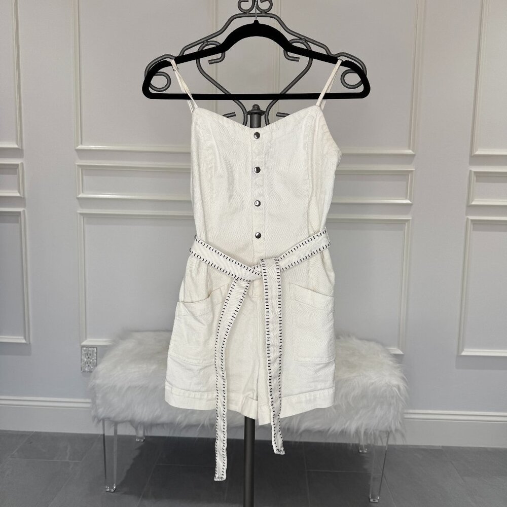 Splendid white denim romper XS